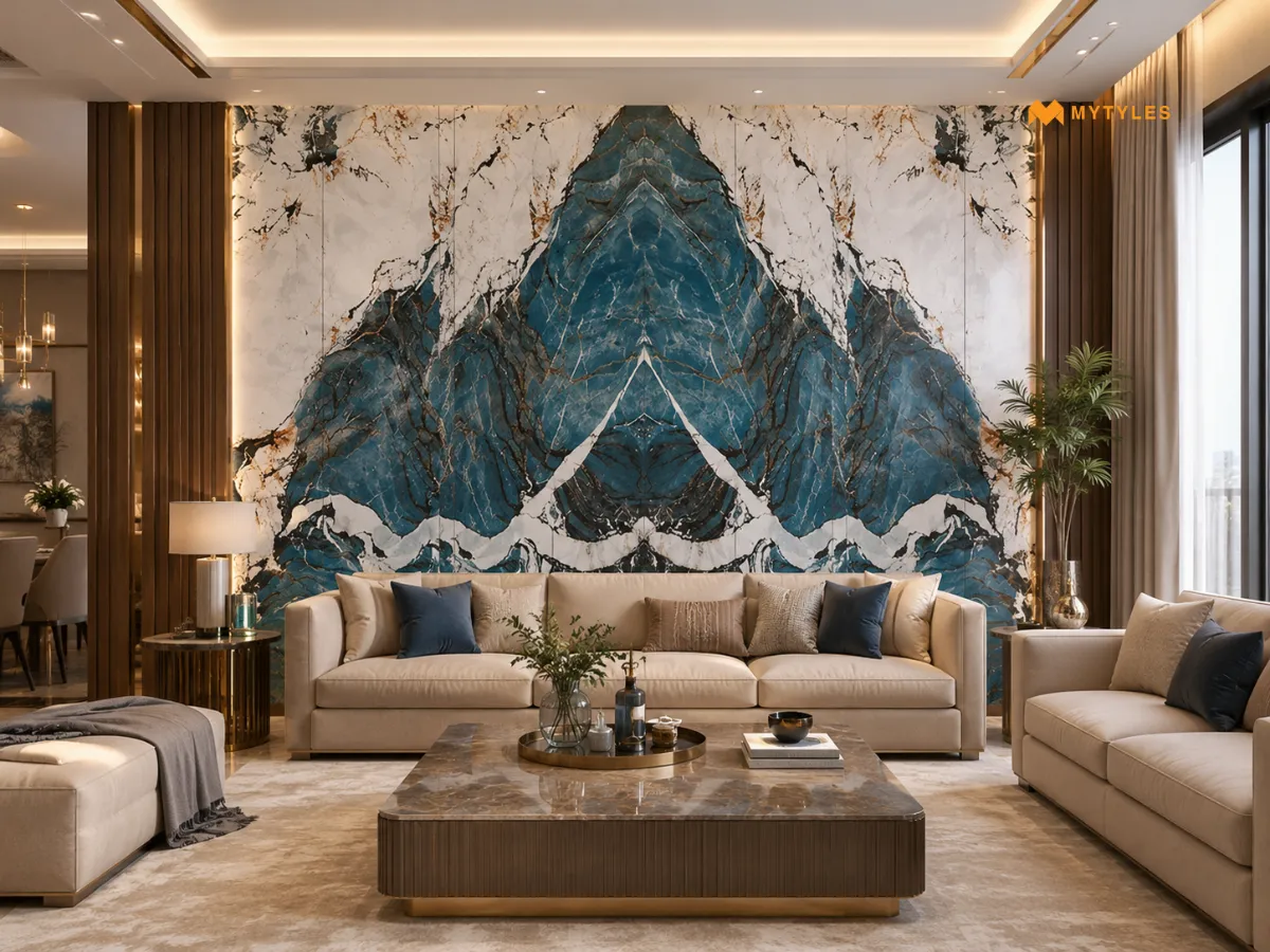 Marble Look Wall Tiles for a Luxury Living Room